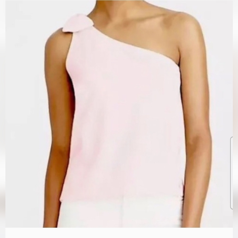 J.Crew Factory Womens Pale Pink One-Shoulder Bow Feminine Chic Tank Top Size S